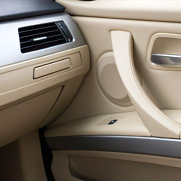 Industries_transport_3-2x | Reedy Chemical Foam Close-up of a tan car interior showing the dashboard air vent and front passenger door panel.